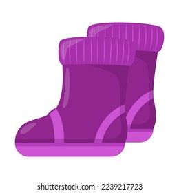 Colorful Wellington boots vector illustration. Rubber shoes for family on white background. Autumn or fall, fashion or footwear concept