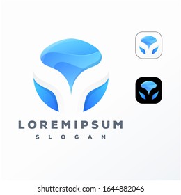 Colorful whale logo design ready to use