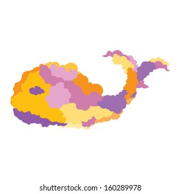 Colorful whale made of clouds vector illustration