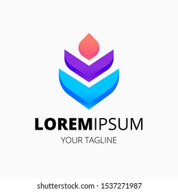 Colorful Wheat logo template design.