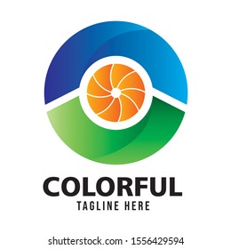 Colorful wheel in gradient, good for IT Bussines logo also photography club 