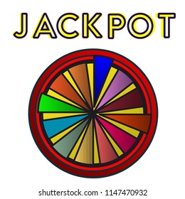 Colorful wheel jackpot slot machine vector illustation