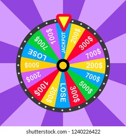 Colorful wheel of luck or fortune infographic. Vector illustration