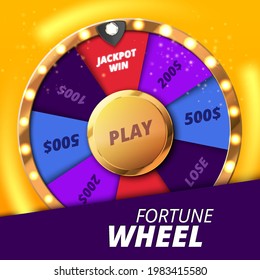 Colorful wheel of luck or fortune infographic. Vector illustration. Online casino background. Vector illustration