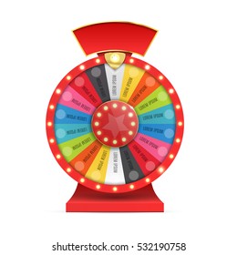 Colorful wheel of luck or fortune infographic. Vector illustration