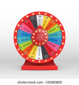 Colorful wheel of luck or fortune infographic. Vector illustration