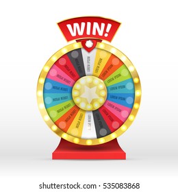 Colorful wheel of luck or fortune infographic. Vector illustration