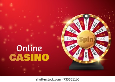 Colorful wheel of luck or fortune infographic. Vector illustration. Online casino background.