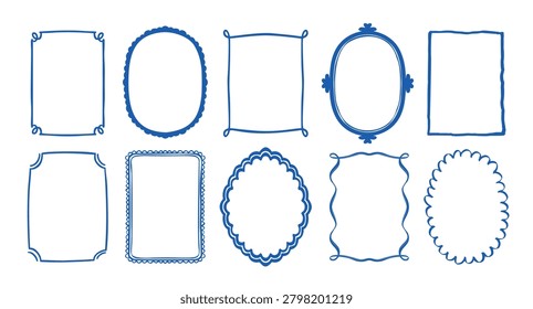 Colorful whimsical frames with playful borders and cute doodle designs. Perfect for children photos, invitations, and creative scrapbook projects.