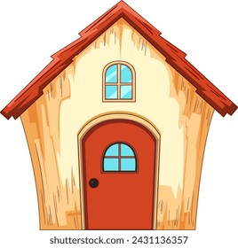 Colorful, whimsical vector illustration of a house