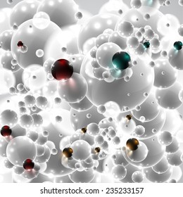 Colorful and white bubbles background, vector