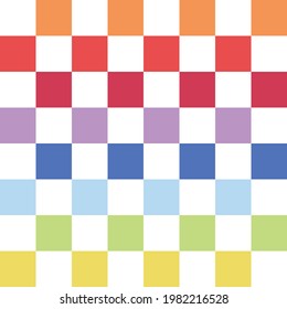 colorful and white color checker pattern background Vector