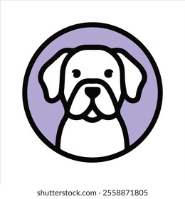 Colorful and white cute dog circle icons