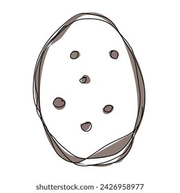 Colorful white easter egg with brown dots