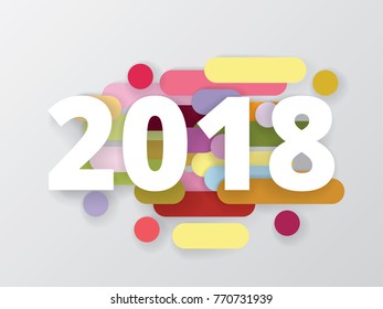 Colorful white line balloon isolated on gray background, abstract art dotted backdrop, fancy circle wallpaper. 2018 new year cover graphic design pattern.