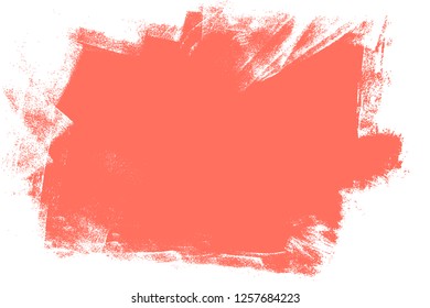 colorful white and pink living coral color vector  background with paint stains and strokes 