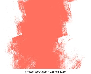 colorful white and pink living coral color vector  background with paint stains and strokes 