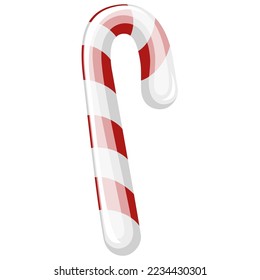 Colorful white, red and green stripped Christmas candy cane