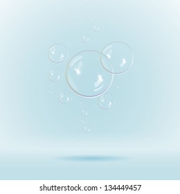 Colorful white soap bubbles isolated