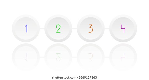 Colorful and white step set, numbers, infographic.