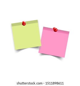 Colorful and white stickers square. Blank colorful sticky notes set. Sticky reminder notes realistic colored paper sheets office papers with shadow.