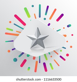 Colorful and white template with a star, vector illustration