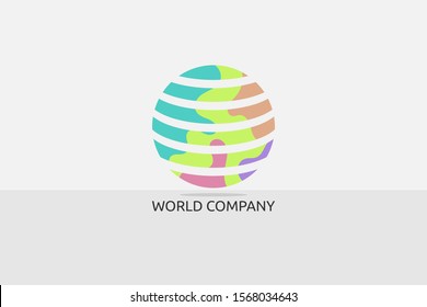colorful wide world vector logo design