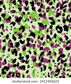 
Colorful wild cat pattern for textile print animal skin texture