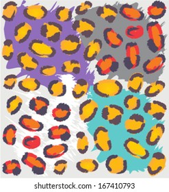 COLORFUL WILDLIFE PATTERN. Editable and repeatable vector file.