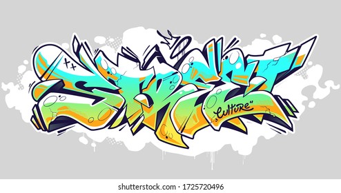 Colorful wildstyle graffiti lettering: Street. Vector illustration isolated on white.