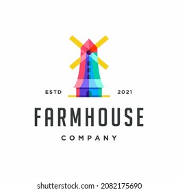 Colorful Windmill Logo design template
