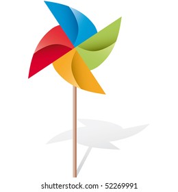 colorful windmill vector origami illustration