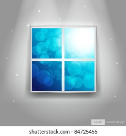 Colorful Window on the Wall - Realistic Vector Design