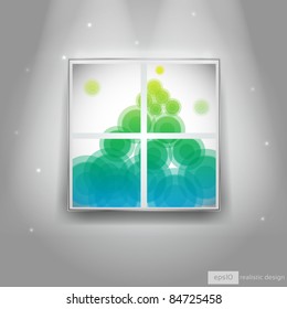 Colorful Window on the Wall - Realistic Vector Design