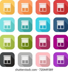 Colorful window pane icon Half open on a window