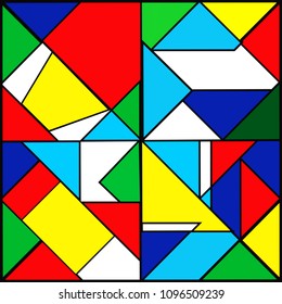 Colorful of window seamless pattern vintage vector abstract background  