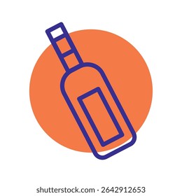 Ícone colorido da garrafa de vinho. Ilustração vetorial