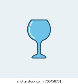 Colorful wine glass vector icon or sign