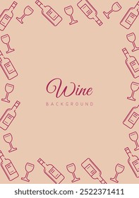 Farbiger Wein und Gläser, Vektorhintergrund.