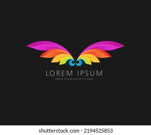 farbiges Flügellogo, Vektorgrafik