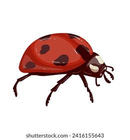 Colorful winged red ladybug insect.Vector graphics.