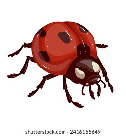Colorful winged red ladybug insect.Vector graphics.