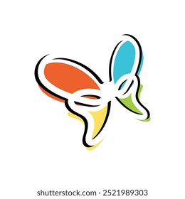 Colorful Wings Beauty Butterfly Vector Logo Template