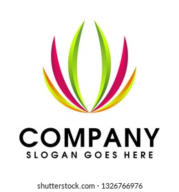 Colorful wings Vector Logo Design