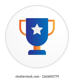 colorful winner cup icon illustration with simple modern style and flat gradient concept design vector eps 10