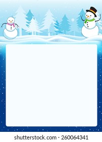 Colorful Winter Border Frame Two Snowmen Stock Vector (Royalty Free ...