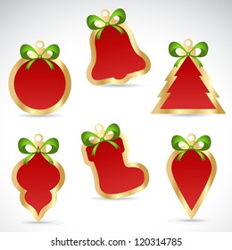 Colorful winter Christmas sale stickers and tags for discounts