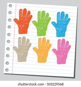 Colorful winter gloves