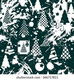 Colorful winter pattern. New Year. Seamless vector background. Story. Each element individually for easy editing.