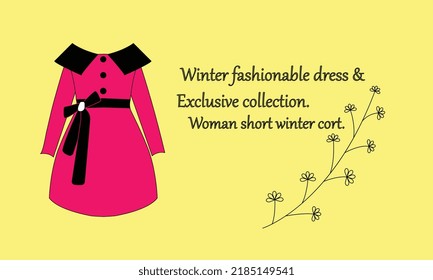 Colorful winter short dress. Beautiful background uses for fashion deigned.